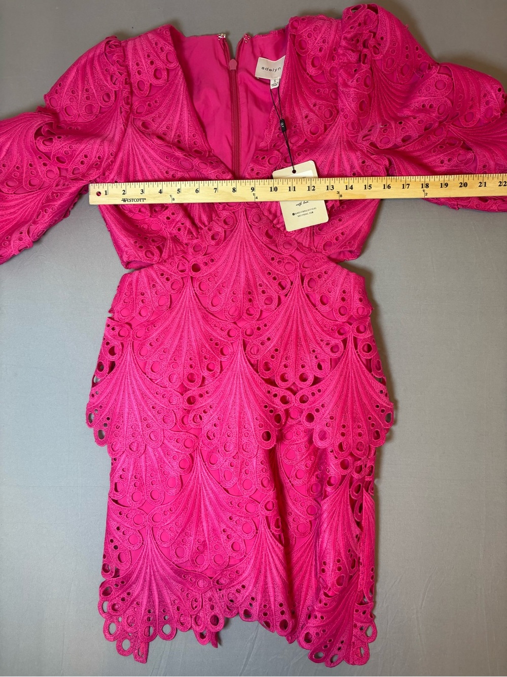 New with tags Elegant Fuchsia Lace Mini Dress by Adalyn Rea - Picture 8 of 9